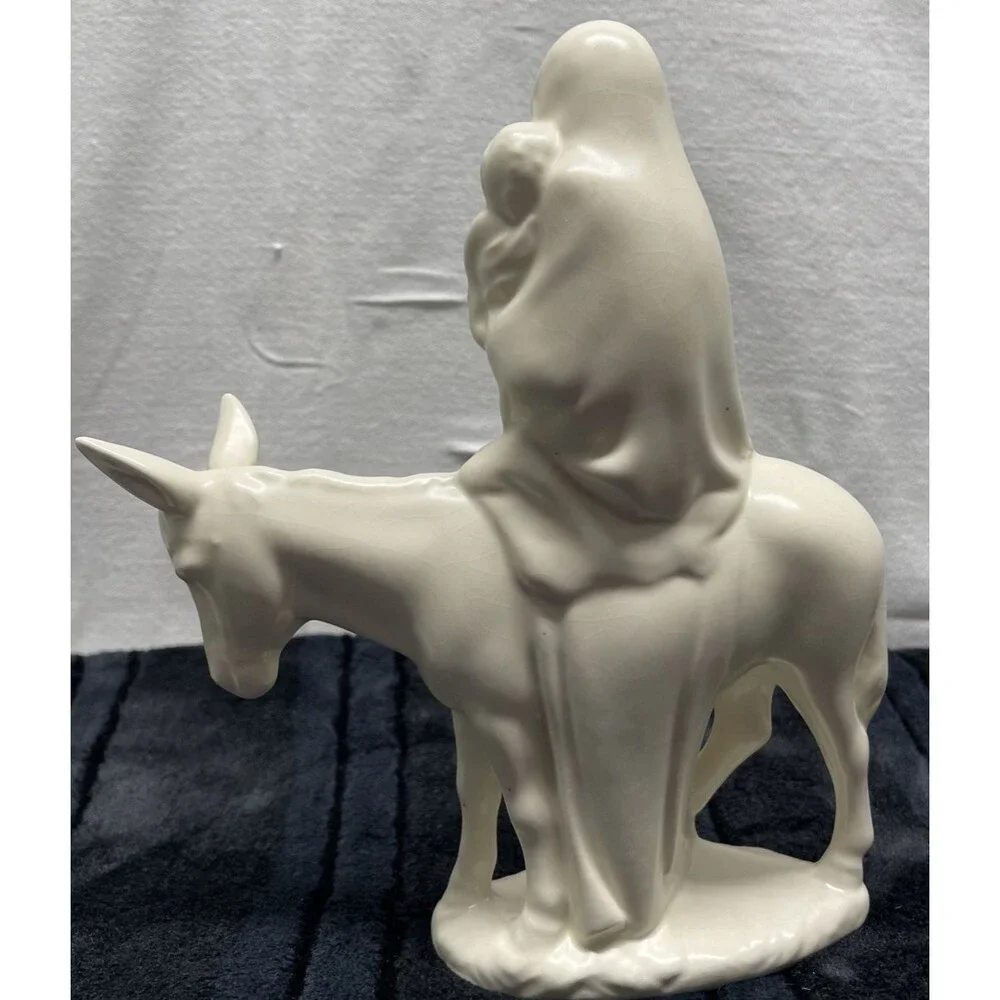 Vintage Set Holland Mold Ceramic Holy Family Figurines Mary Joseph Baby Jesus